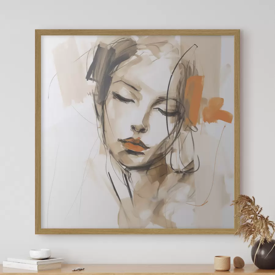 Papier peint Portrait abstrait, imitation de peinture f50184