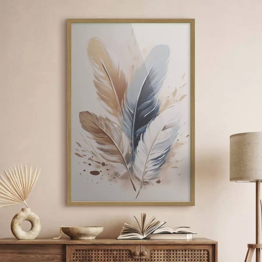 Papier peint Plumes et couleurs f50192