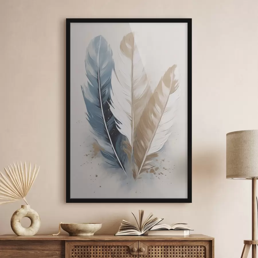Papier peint Plumes, peinture d'imitation f50193