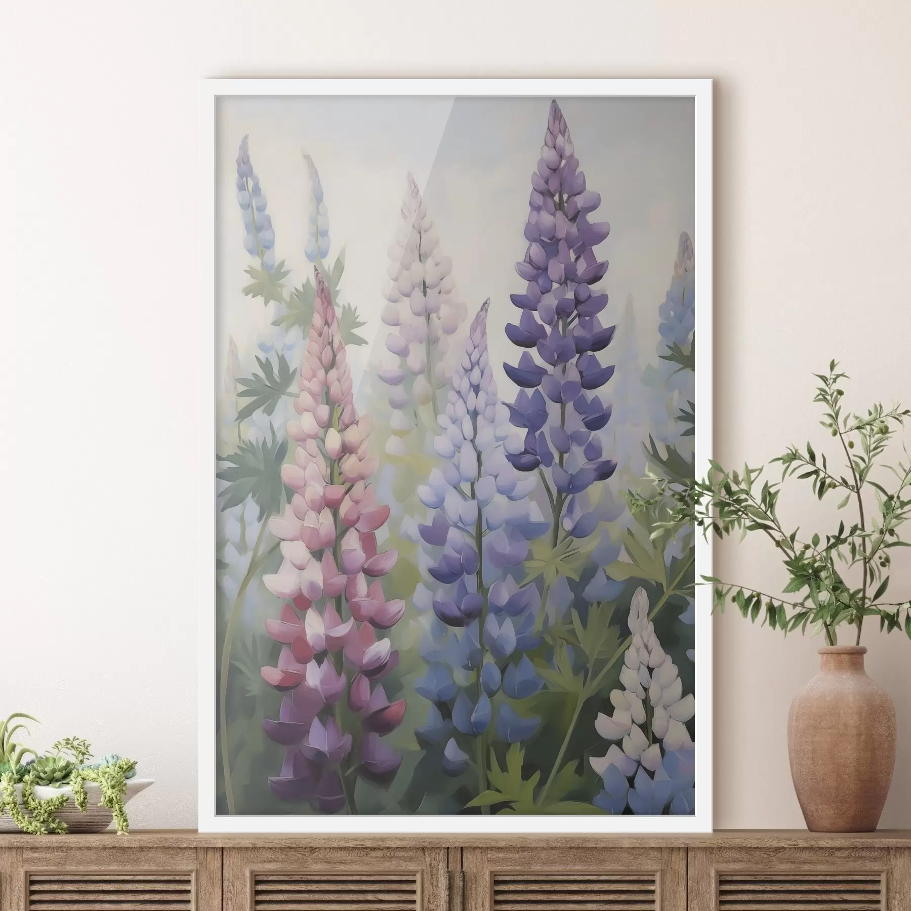 Papier peint Fleurs, peinture d'imitation f50198