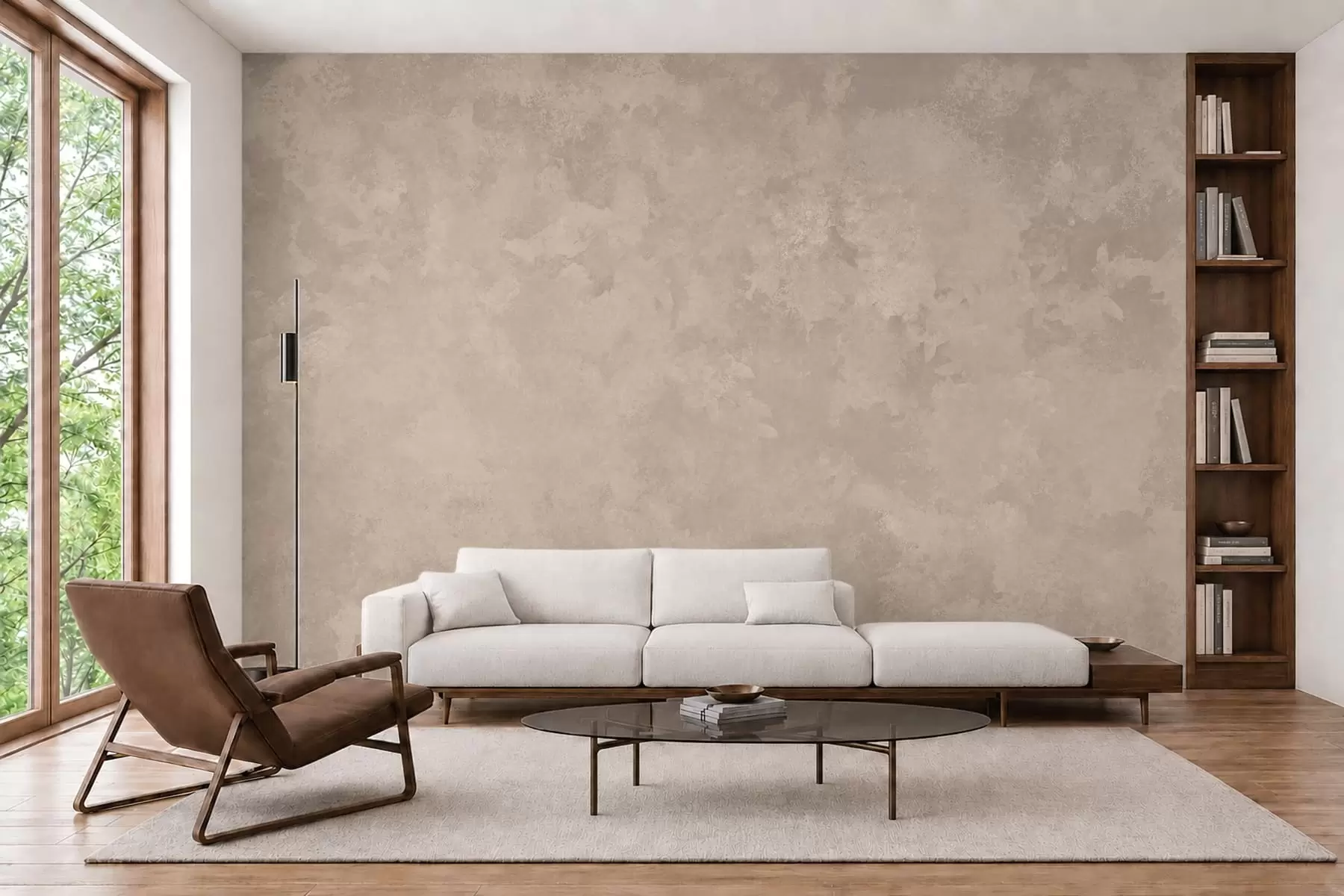 Papier peint Une texture beige amande chaleureuse aux dégradés naturels et doux w05814