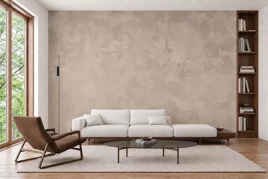 Papier peint Une texture beige amande chaleureuse aux dégradés naturels et doux w05814