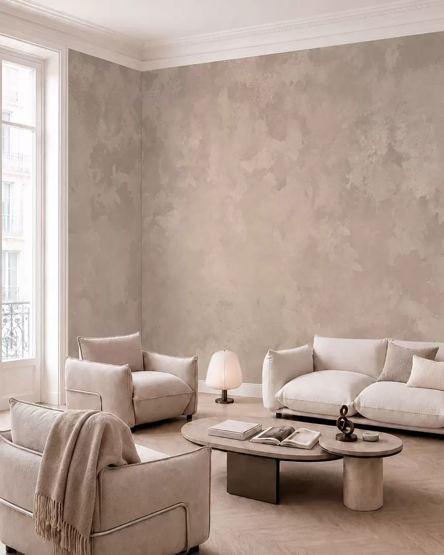 Papier peint Une texture beige amande chaleureuse aux dégradés naturels et doux w05814
