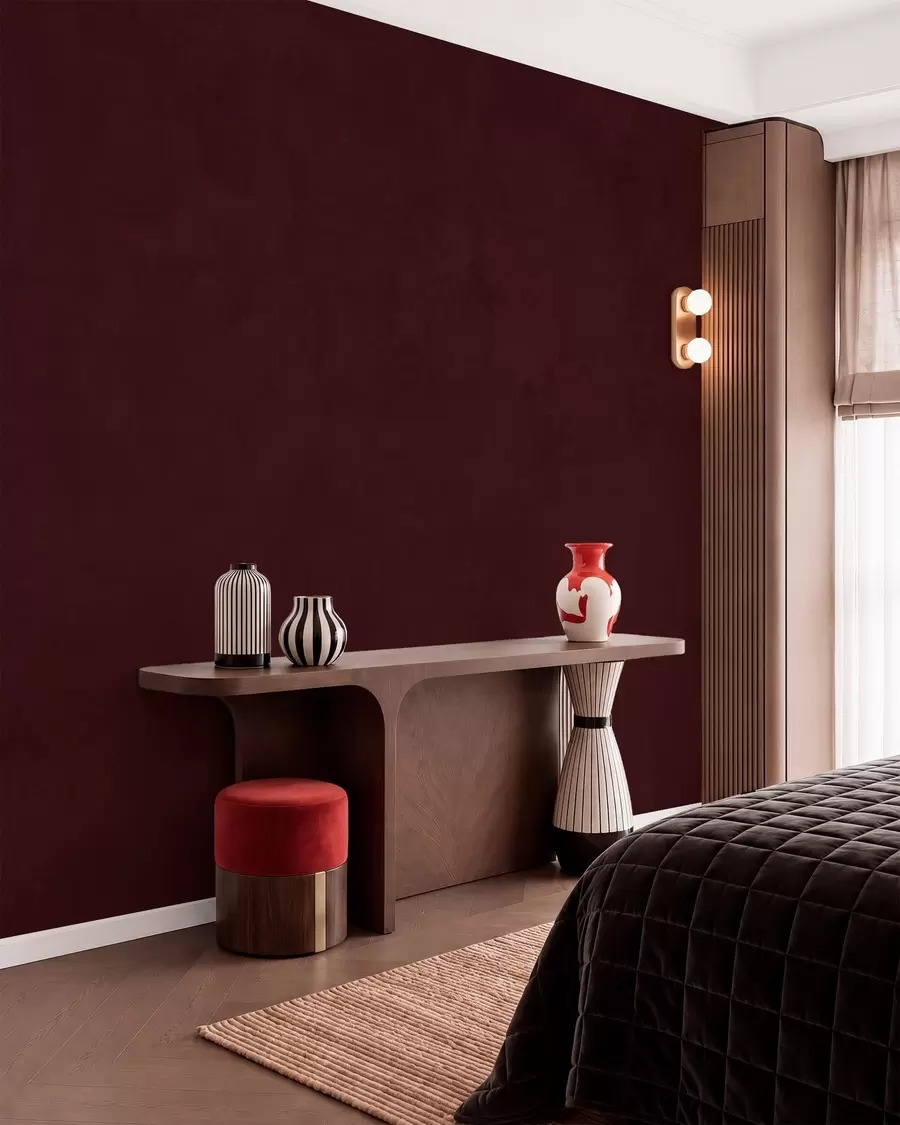 Papier peint Une couleur cerise foncée, avec une finale douce et veloutée w05814v2