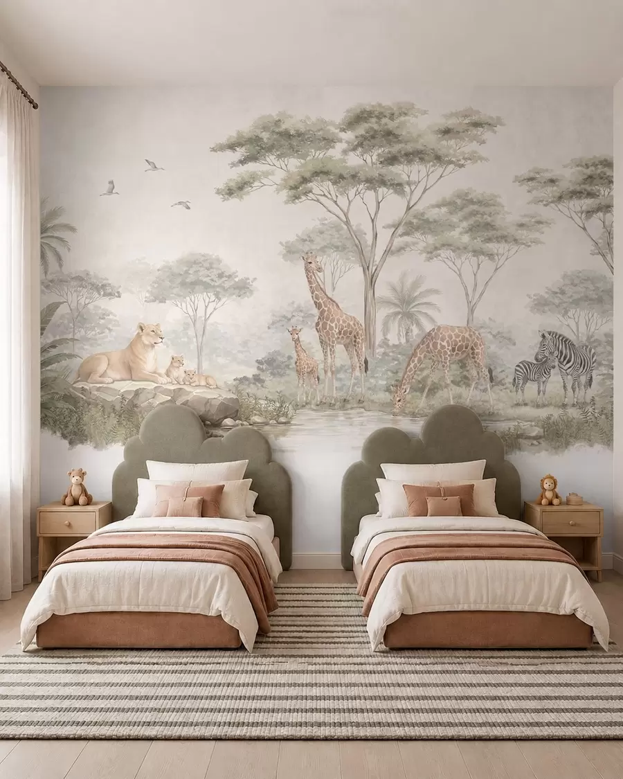 Papier peint Safari sépia w05804