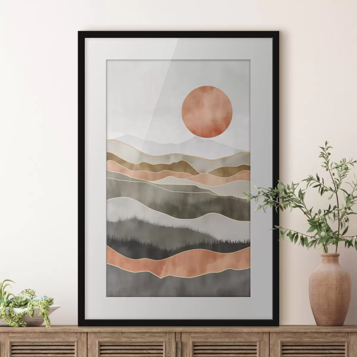 Poster Dunes de terre cuite f50172