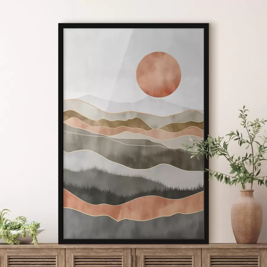 Papier peint Dunes de terre cuite f50172