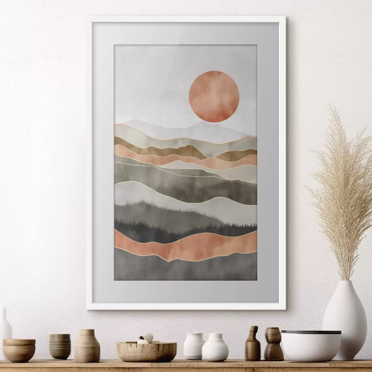 Poster Dunes de terre cuite f50172