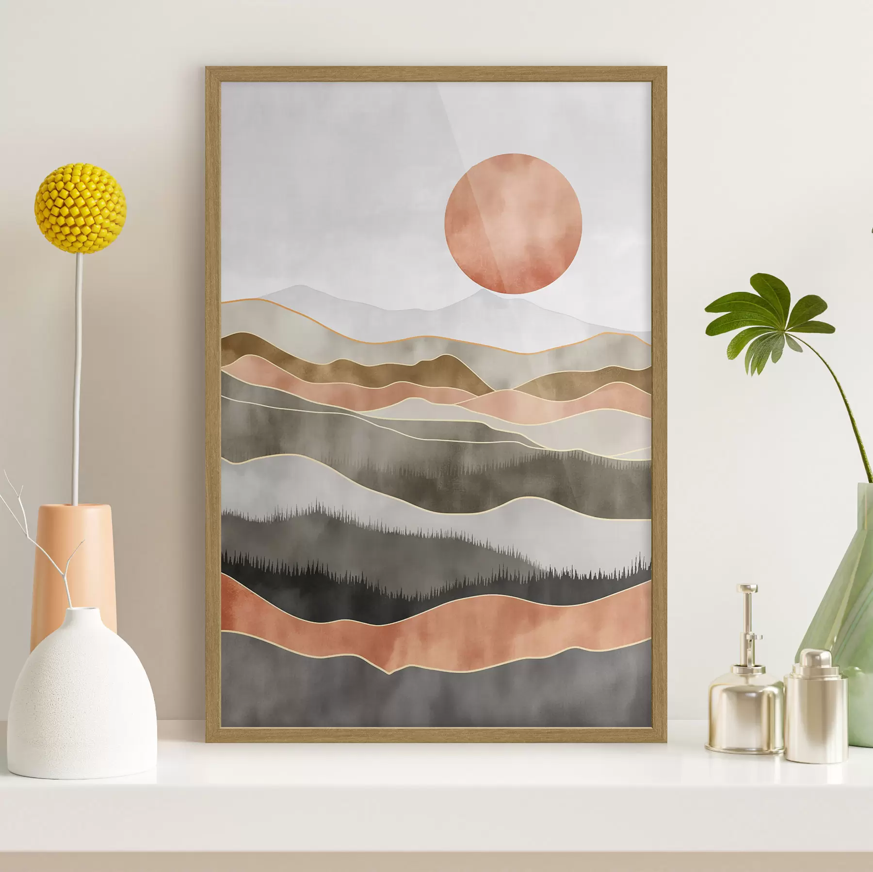 Papier peint Dunes de terre cuite f50172