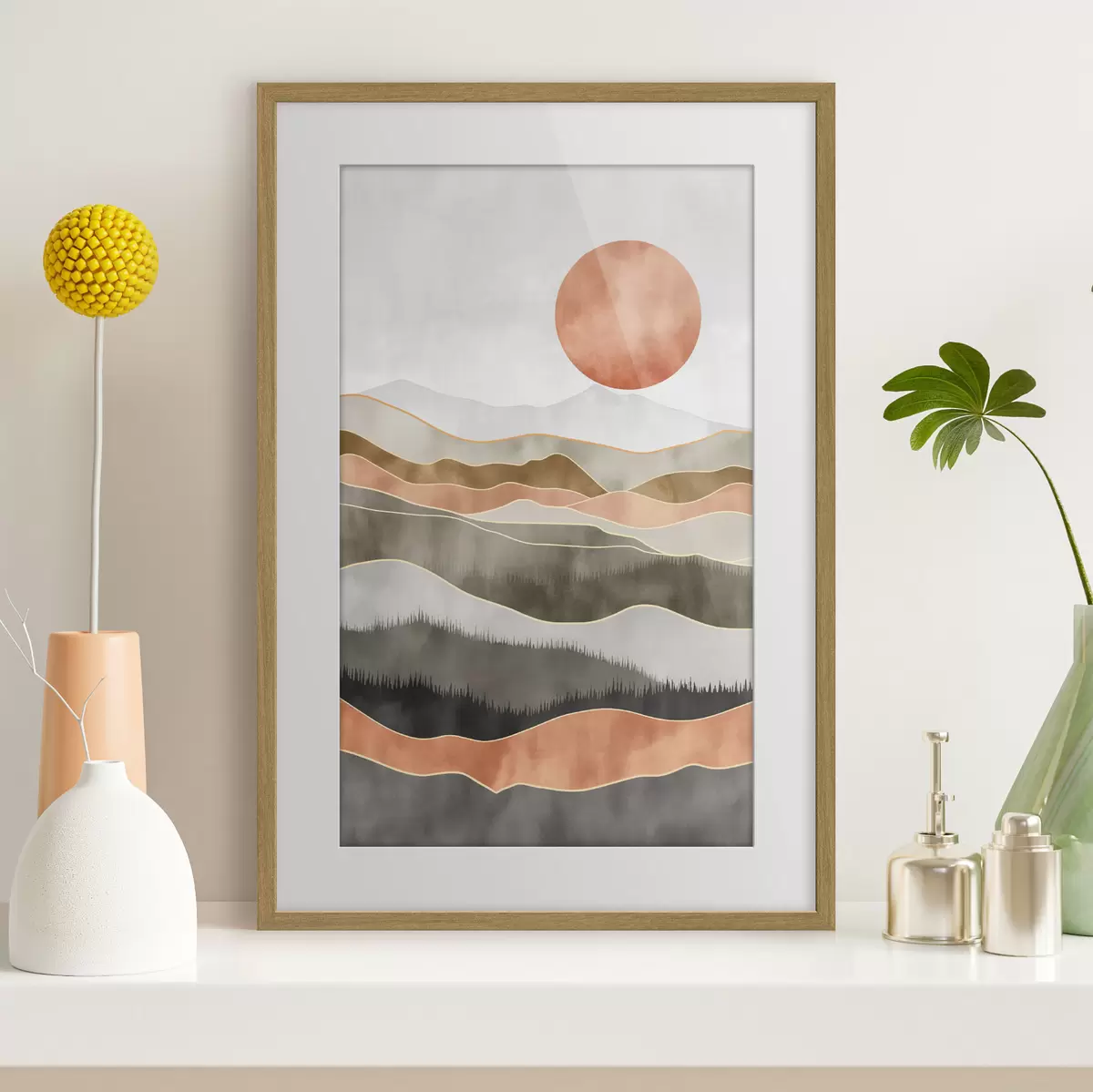 Poster Dunes de terre cuite f50172