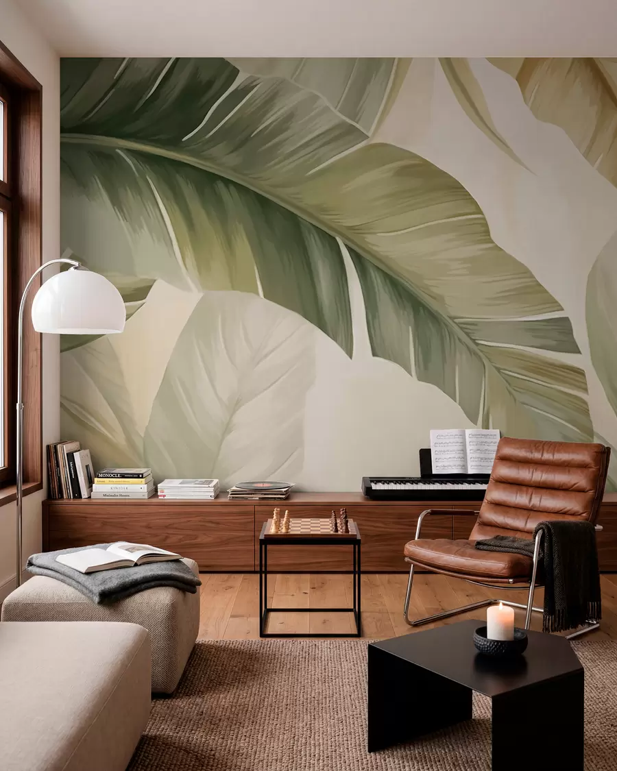 Papier peint De longues feuilles de bananier w05828