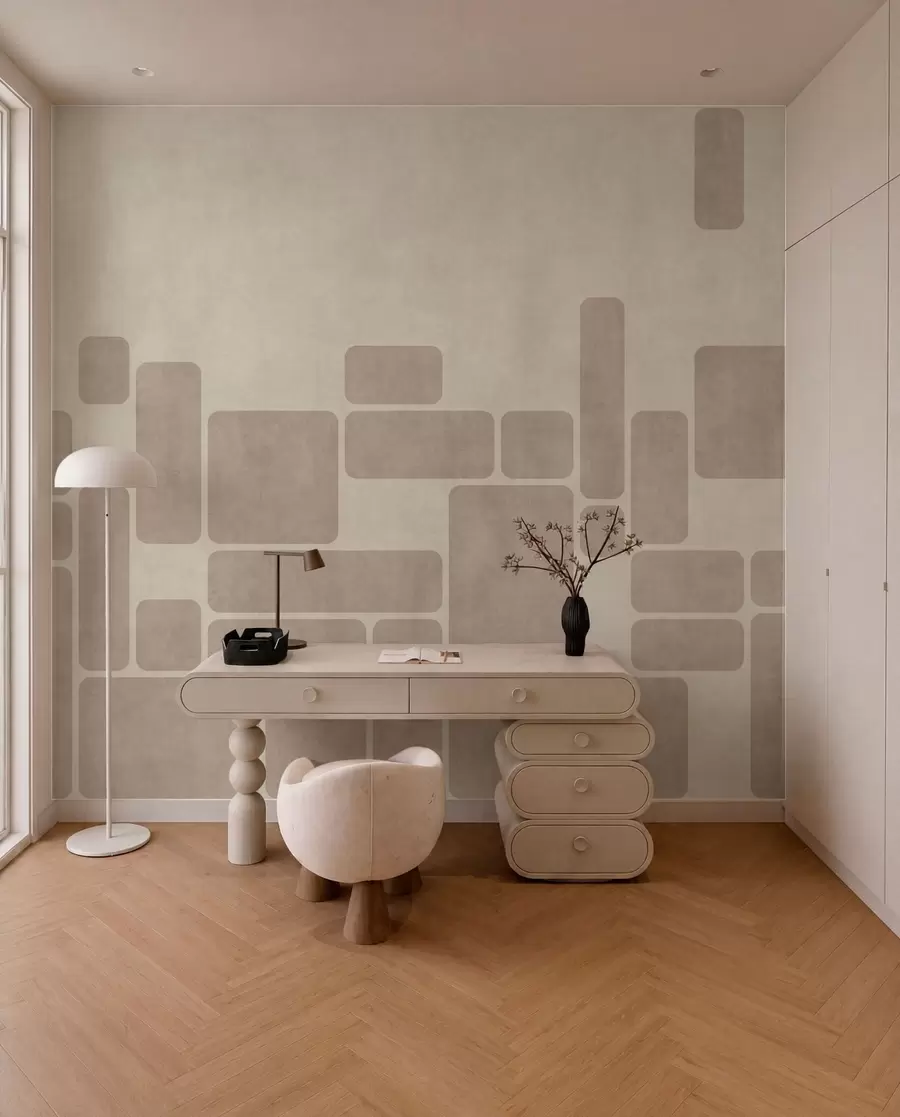 Papier peint Motif géométrique composé de rectangles arrondis w05141