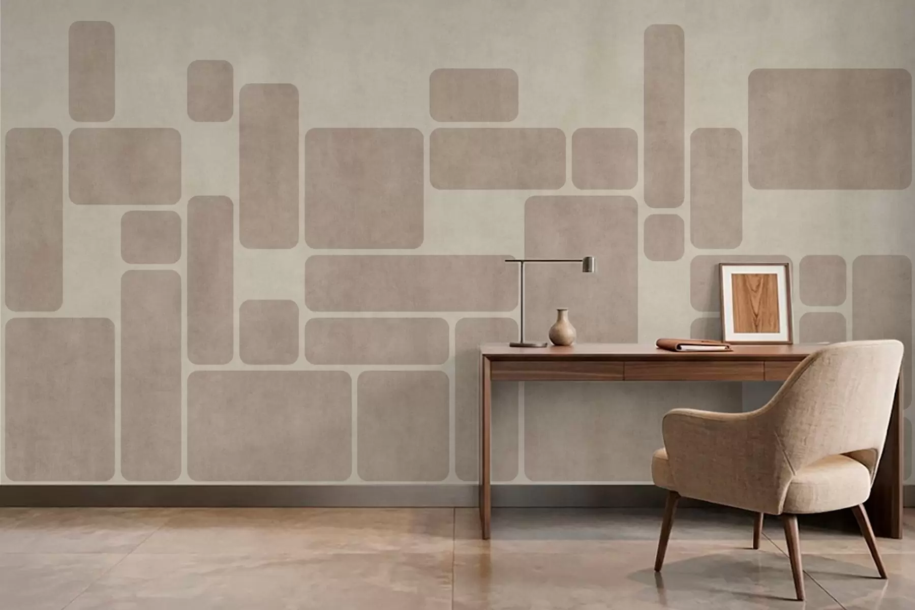 Papier peint Motif géométrique composé de rectangles arrondis w05141