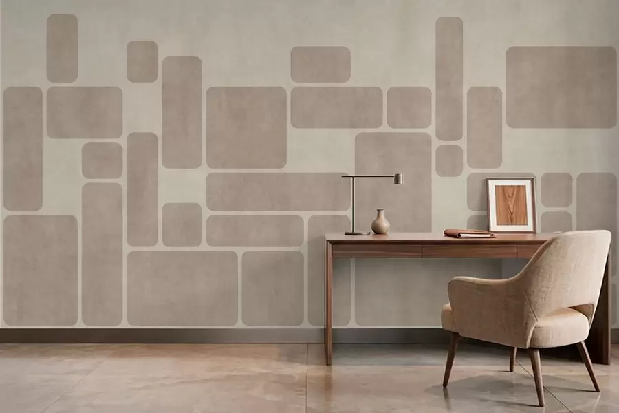 Papier peint Motif géométrique composé de rectangles arrondis w05141