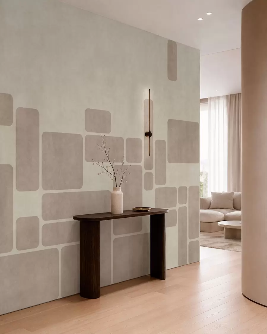 Papier peint Motif géométrique composé de rectangles arrondis w05141