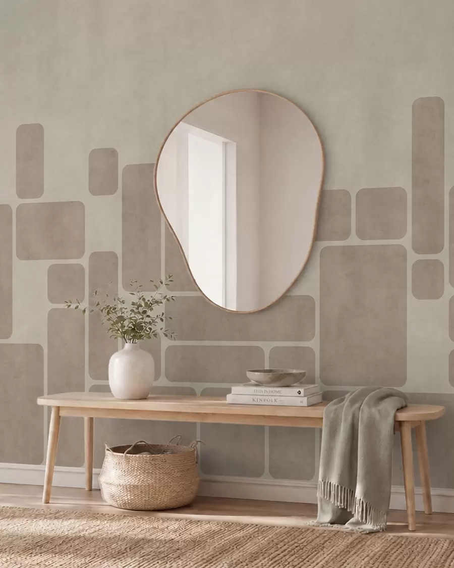 Papier peint Motif géométrique composé de rectangles arrondis w05141