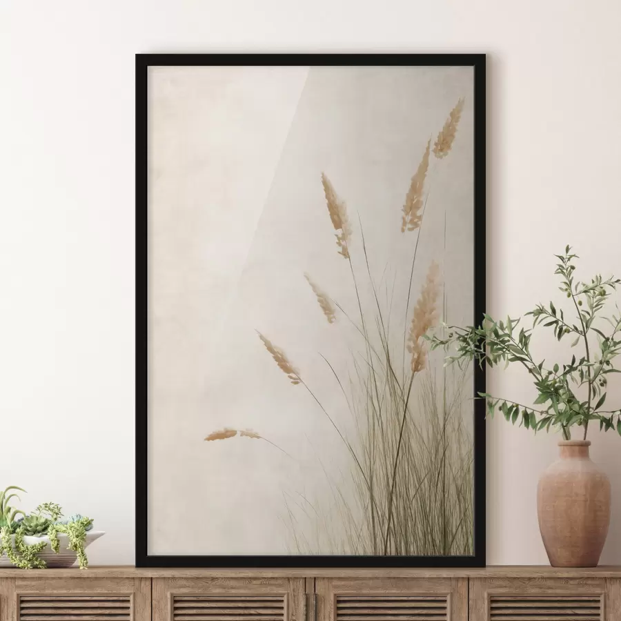 Papier peint De hautes tiges d'herbe sèche, un arrière-plan aux textures floues f50203
