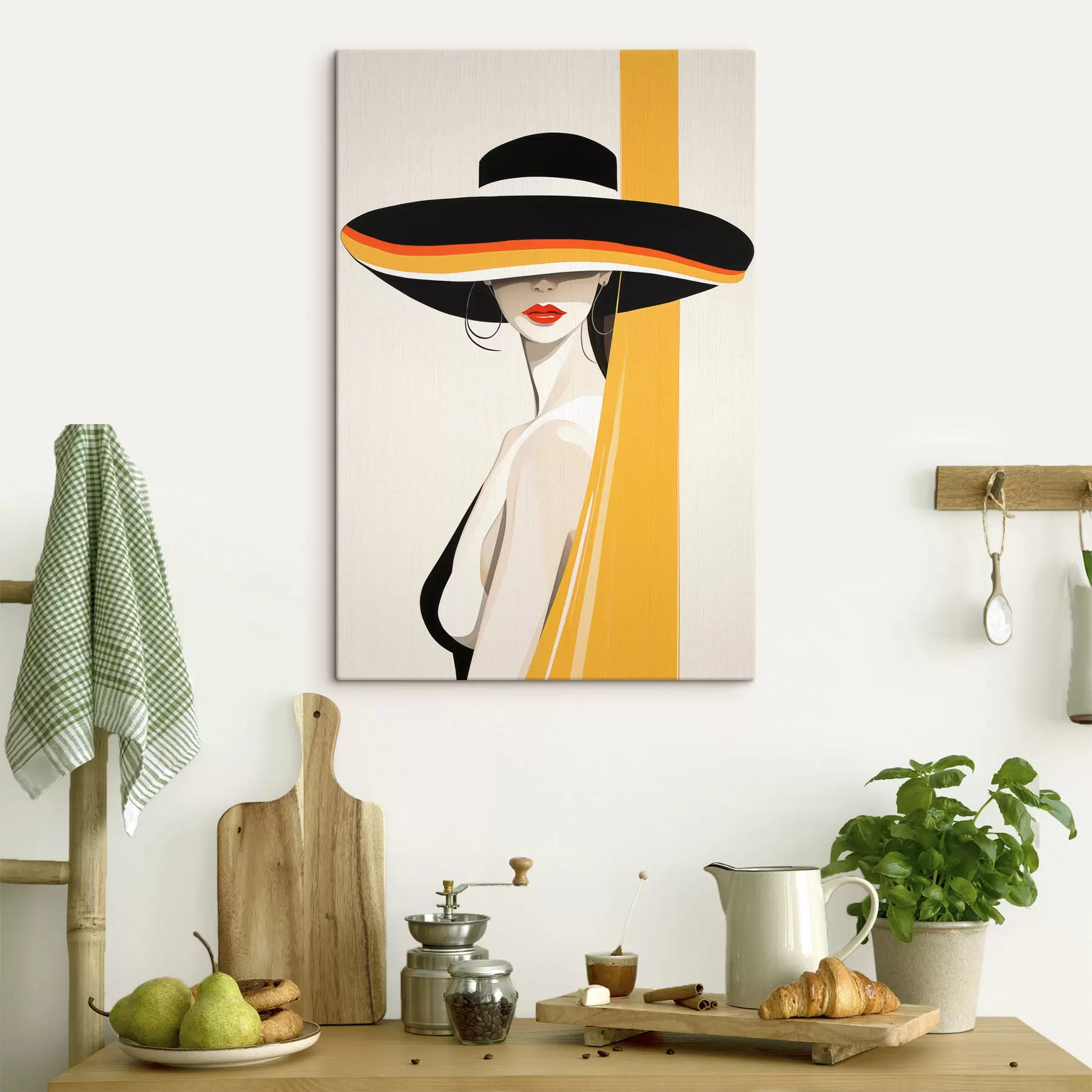 Tableau Fille au chapeau s50236