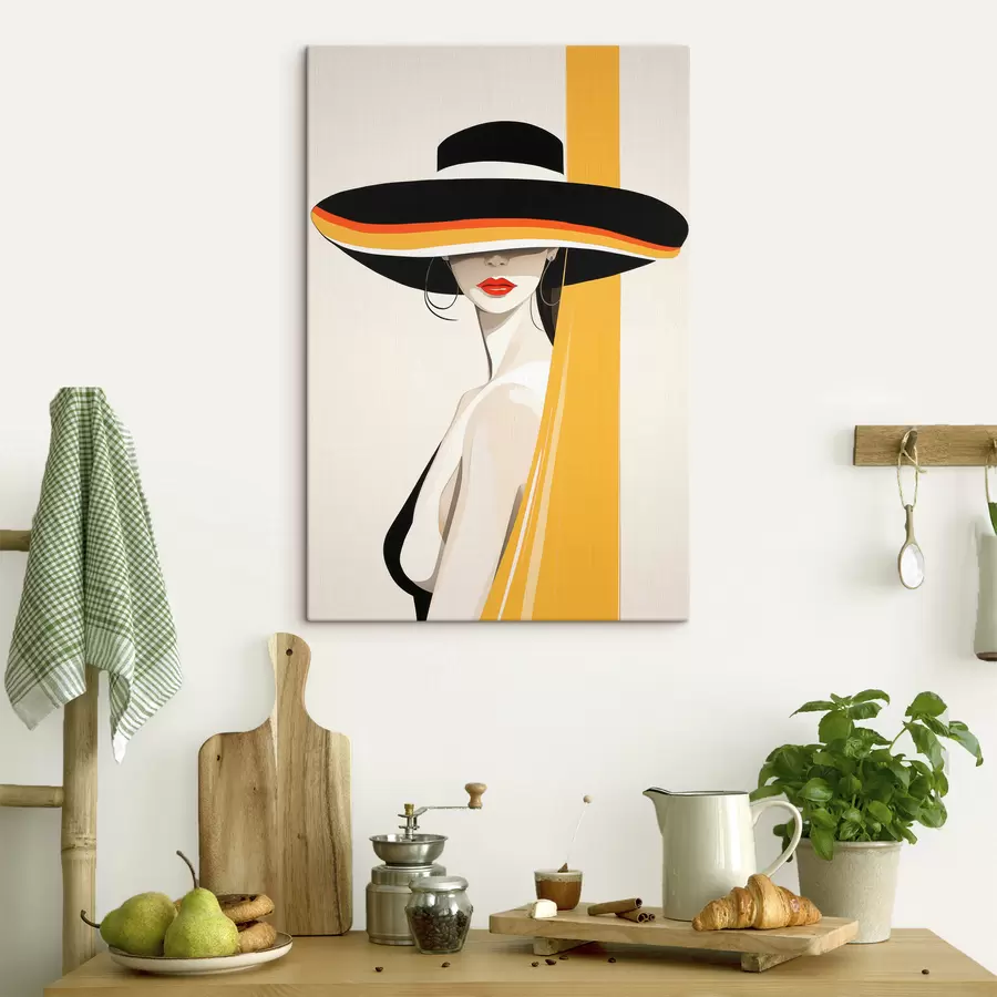 Tableau Fille au chapeau s50236