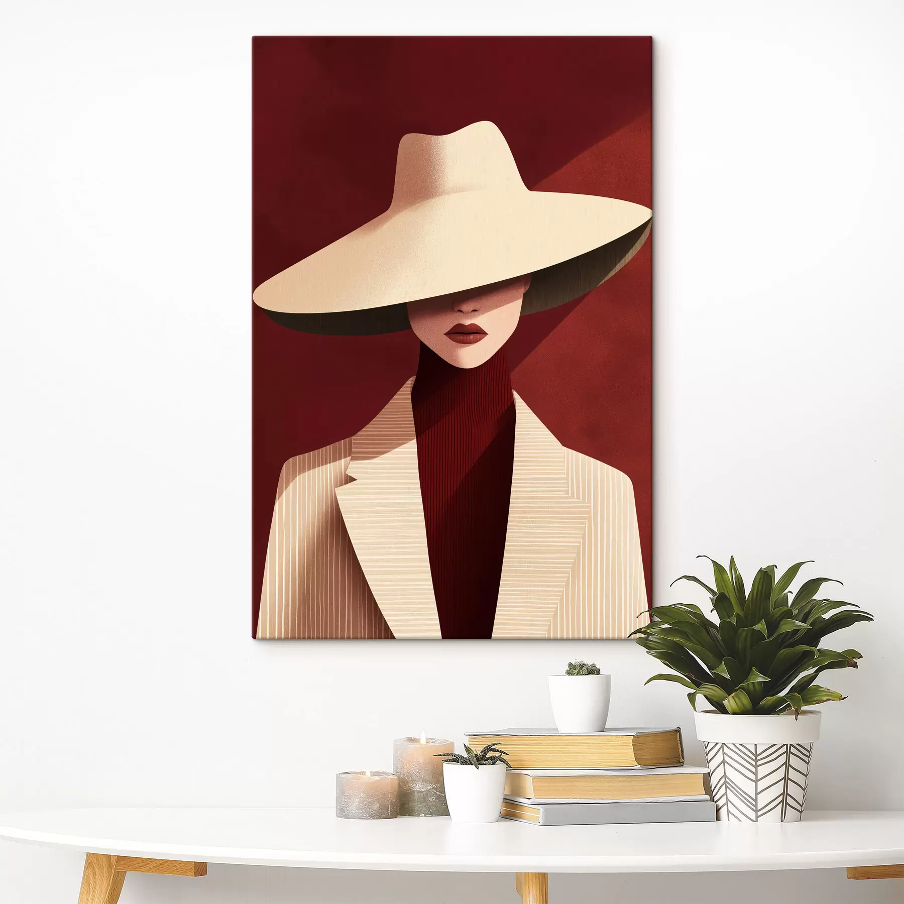 Tableau Fille au chapeau s50238