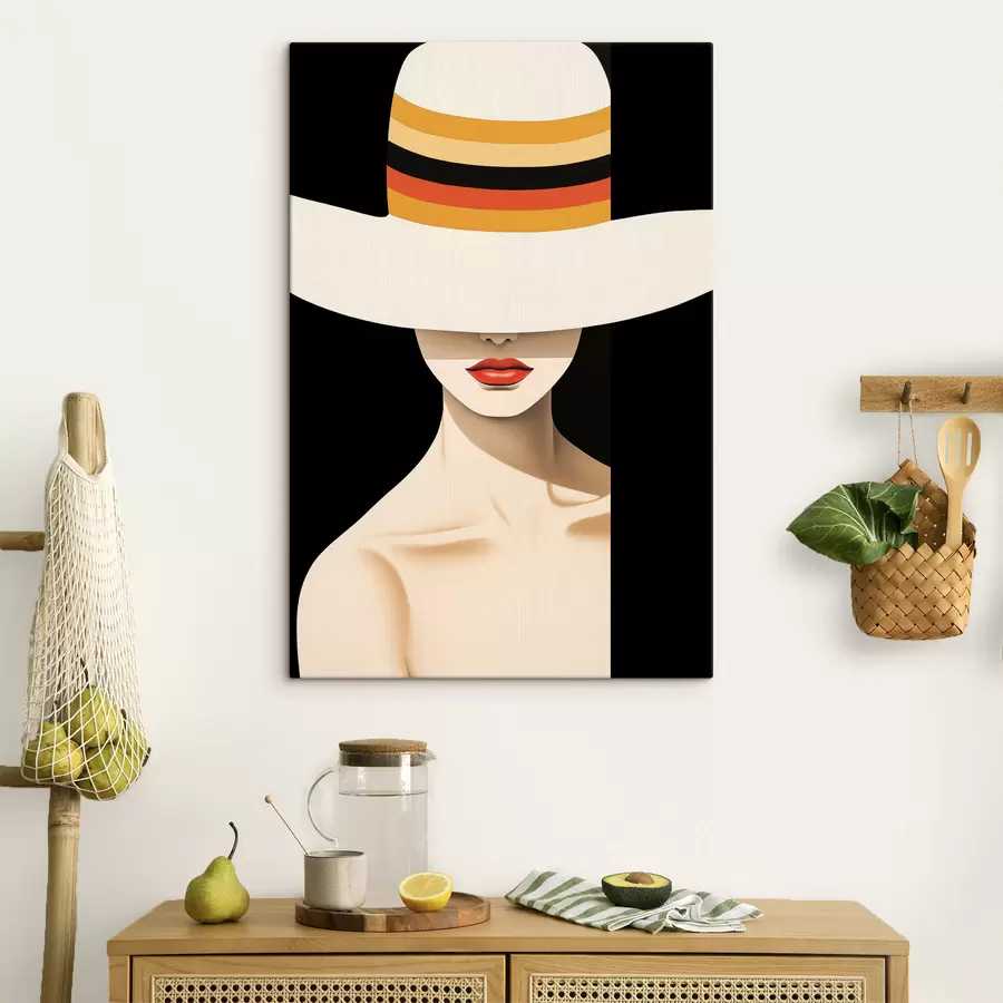 Tableau Fille au chapeau s50237