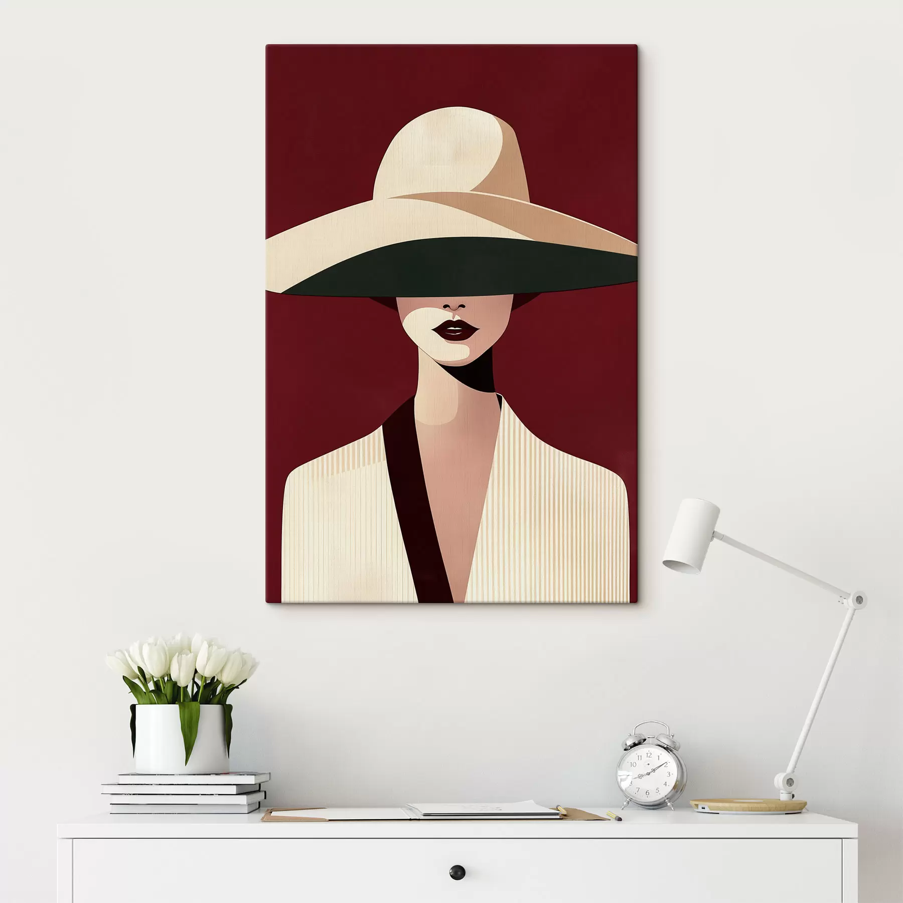 Tableau Fille au chapeau s50239