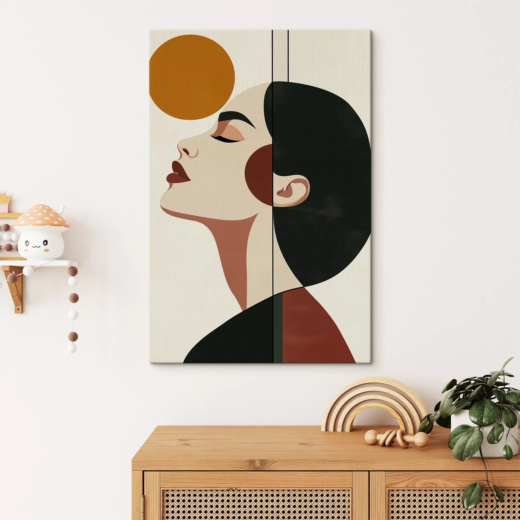 Tableau Portrait abstrait d'une jeune fille s50240