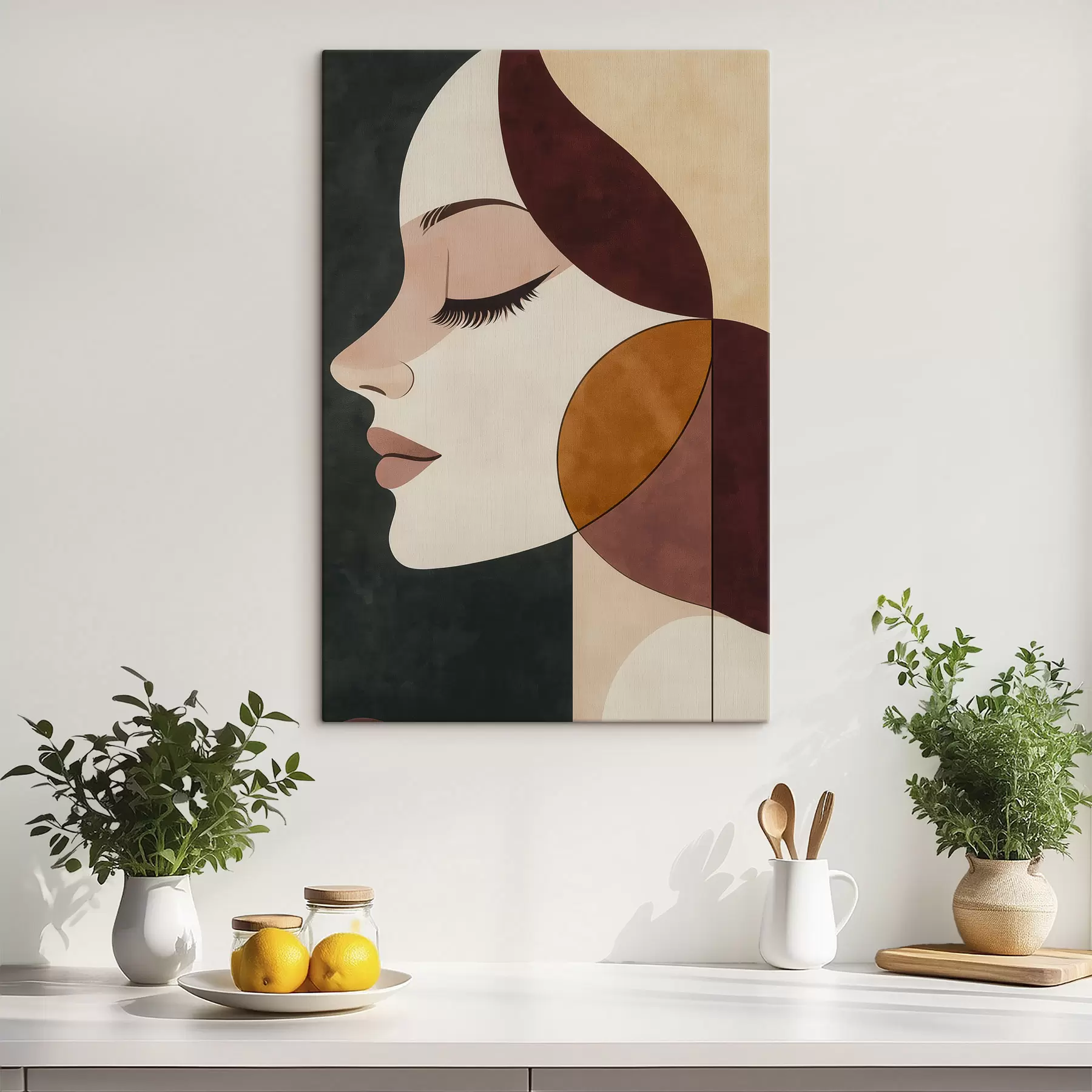 Tableau Portrait abstrait d'une jeune fille s50241