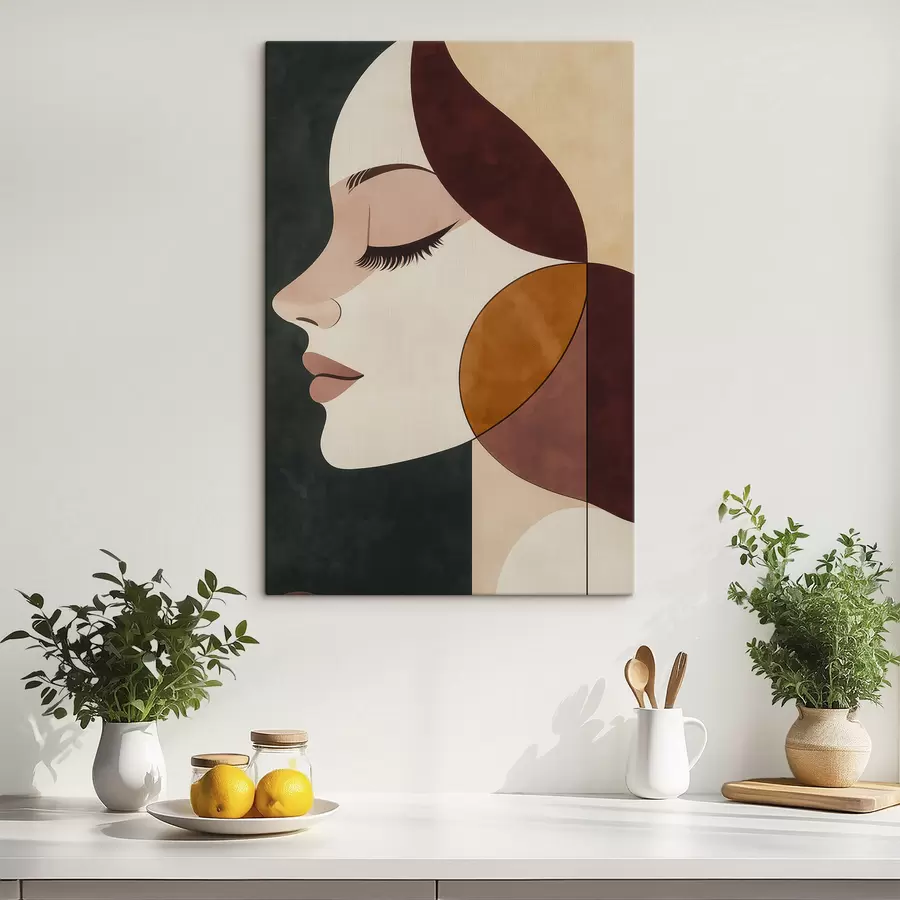 Tableau Portrait abstrait d'une jeune fille s50241