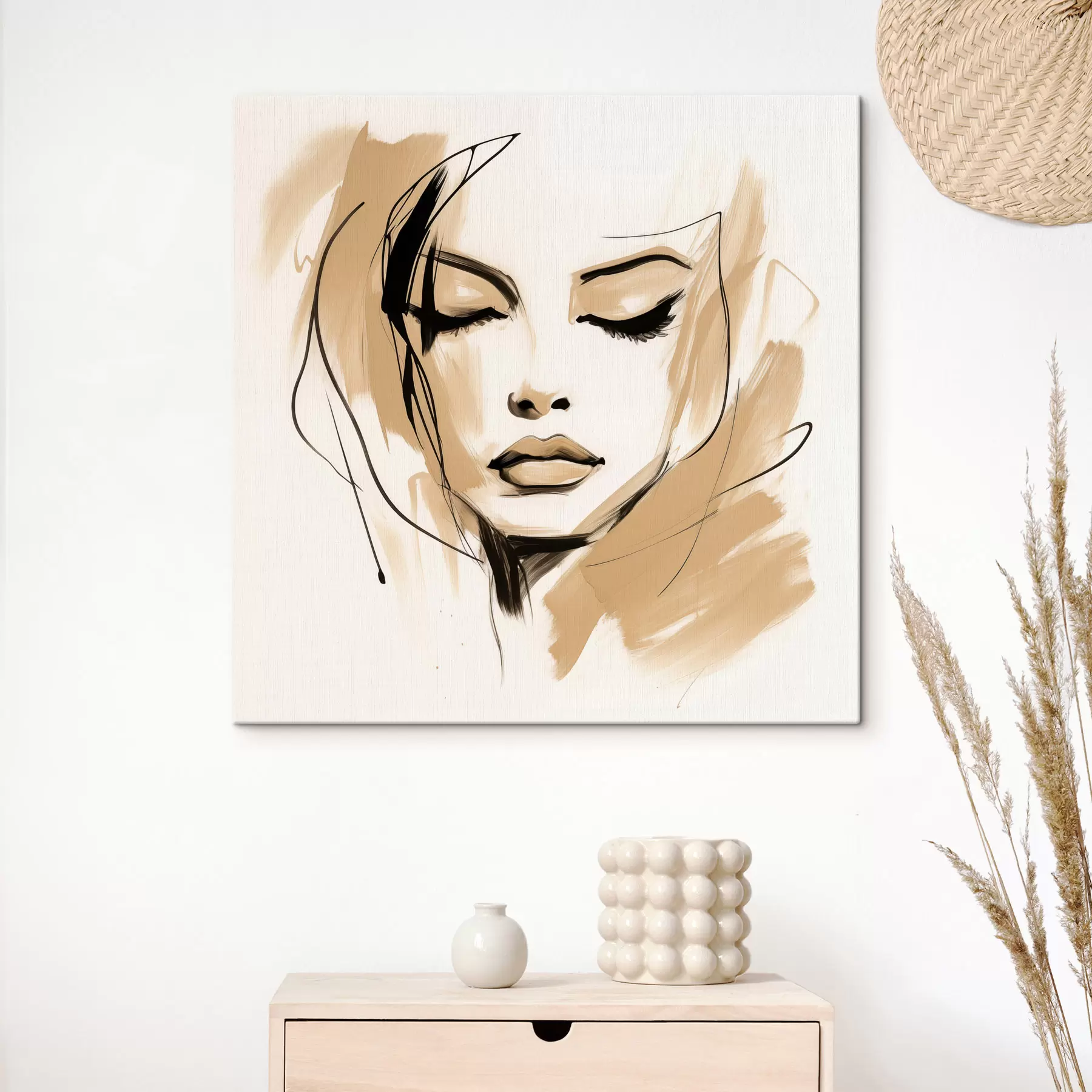 Tableau Portrait abstrait d'une jeune fille s50242