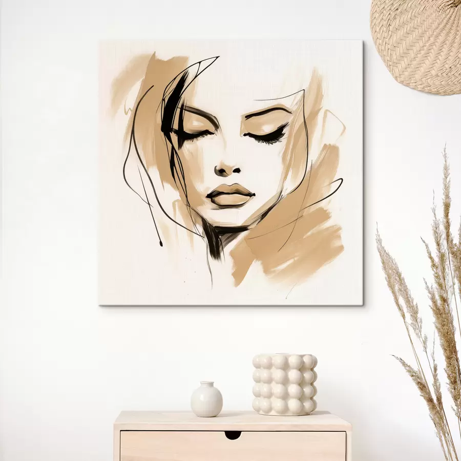 Tableau Portrait abstrait d'une jeune fille s50242