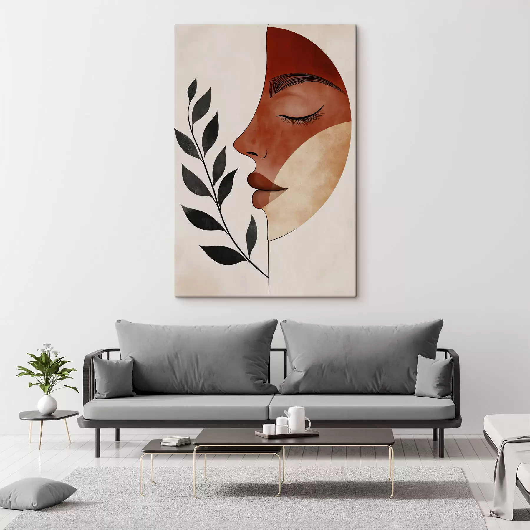 Tableau Portrait abstrait d'une jeune fille s50243