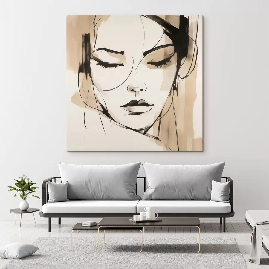 Tableau Portrait abstrait d'une jeune fille s50244