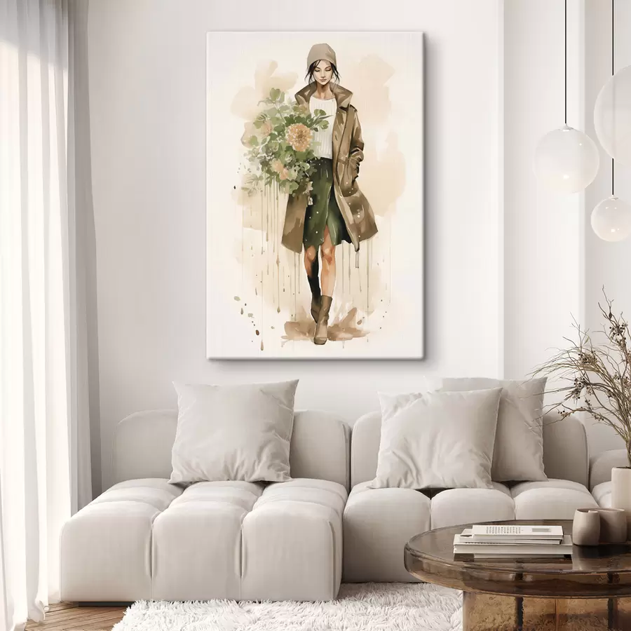 Tableau Femme aux fleurs s50247