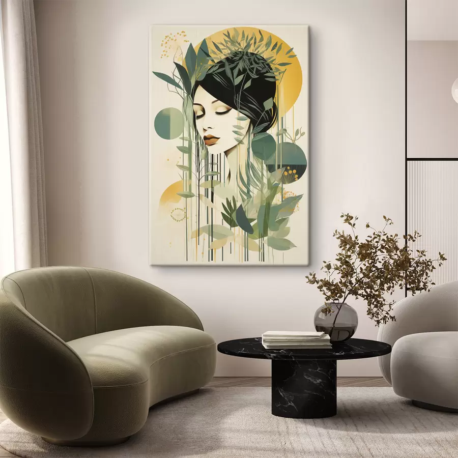 Tableau Une femme avec des plantes s50249