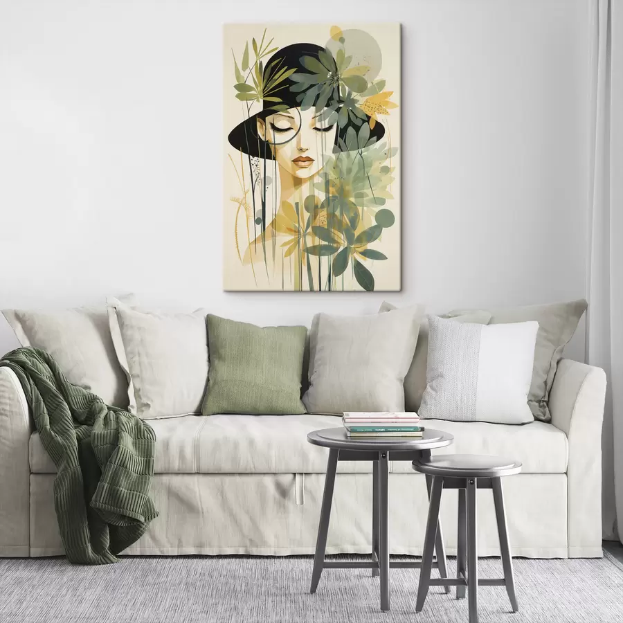 Tableau Une femme avec des plantes s50250