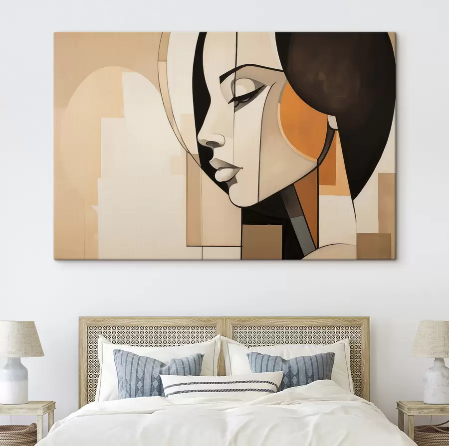 Tableau Portrait d'une femme dans un style abstrait s50252