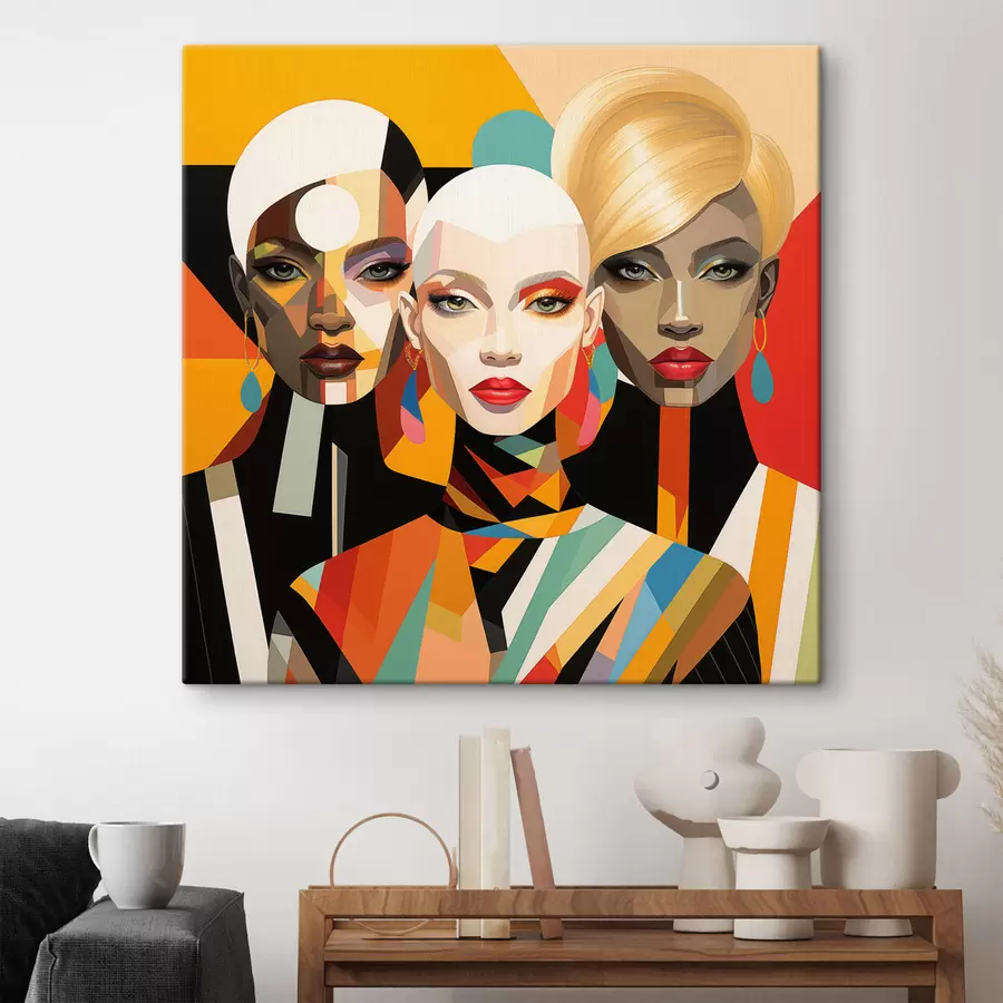 Tableau Portraits géométriques de femmes s50254