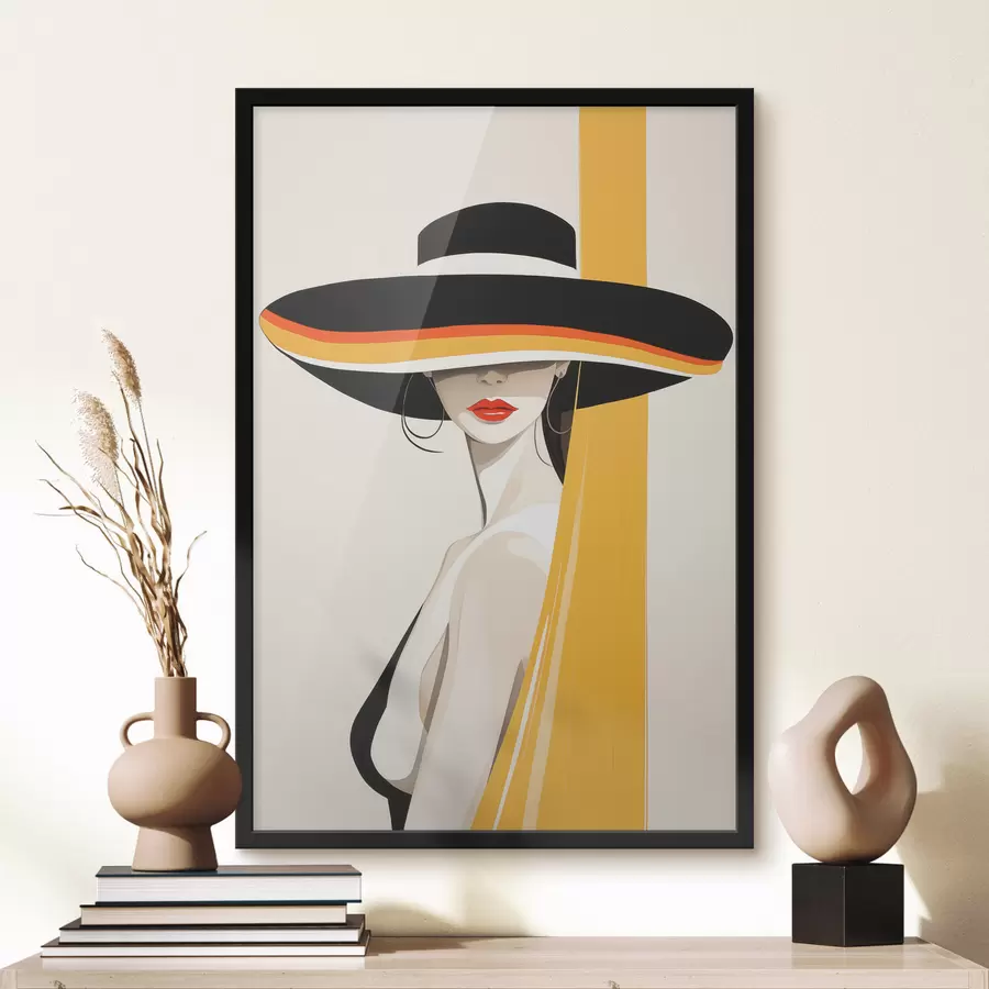 Papier peint Fille au chapeau f50236
