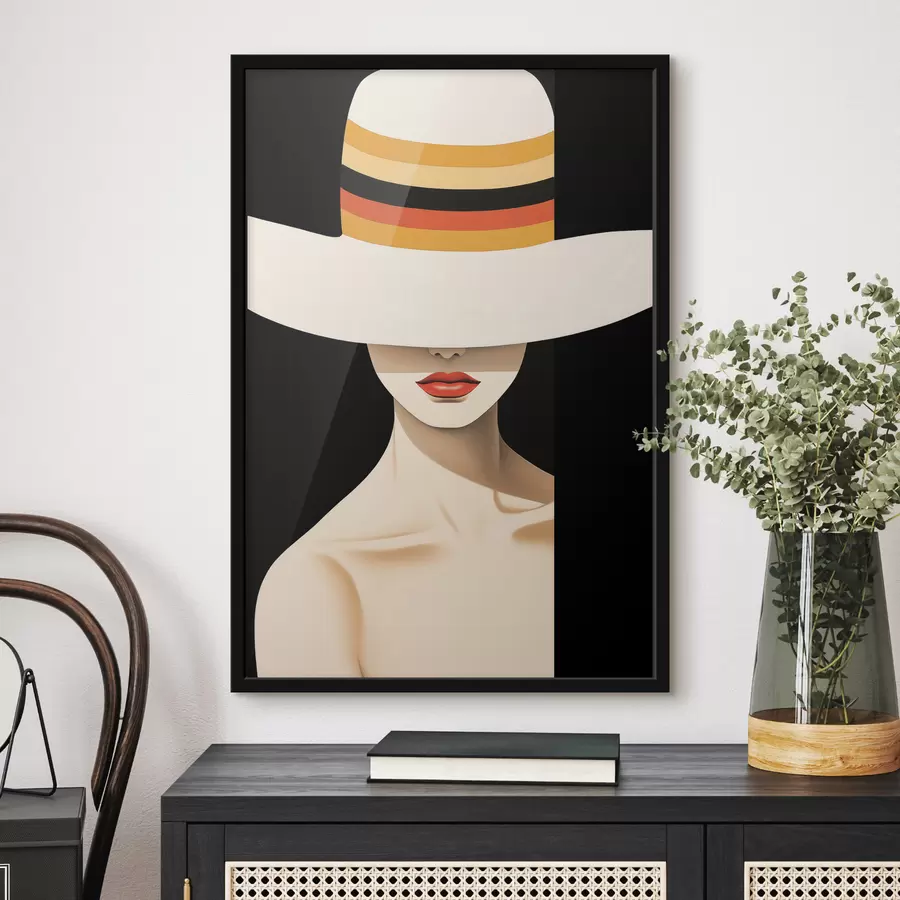 Papier peint Fille au chapeau f50237