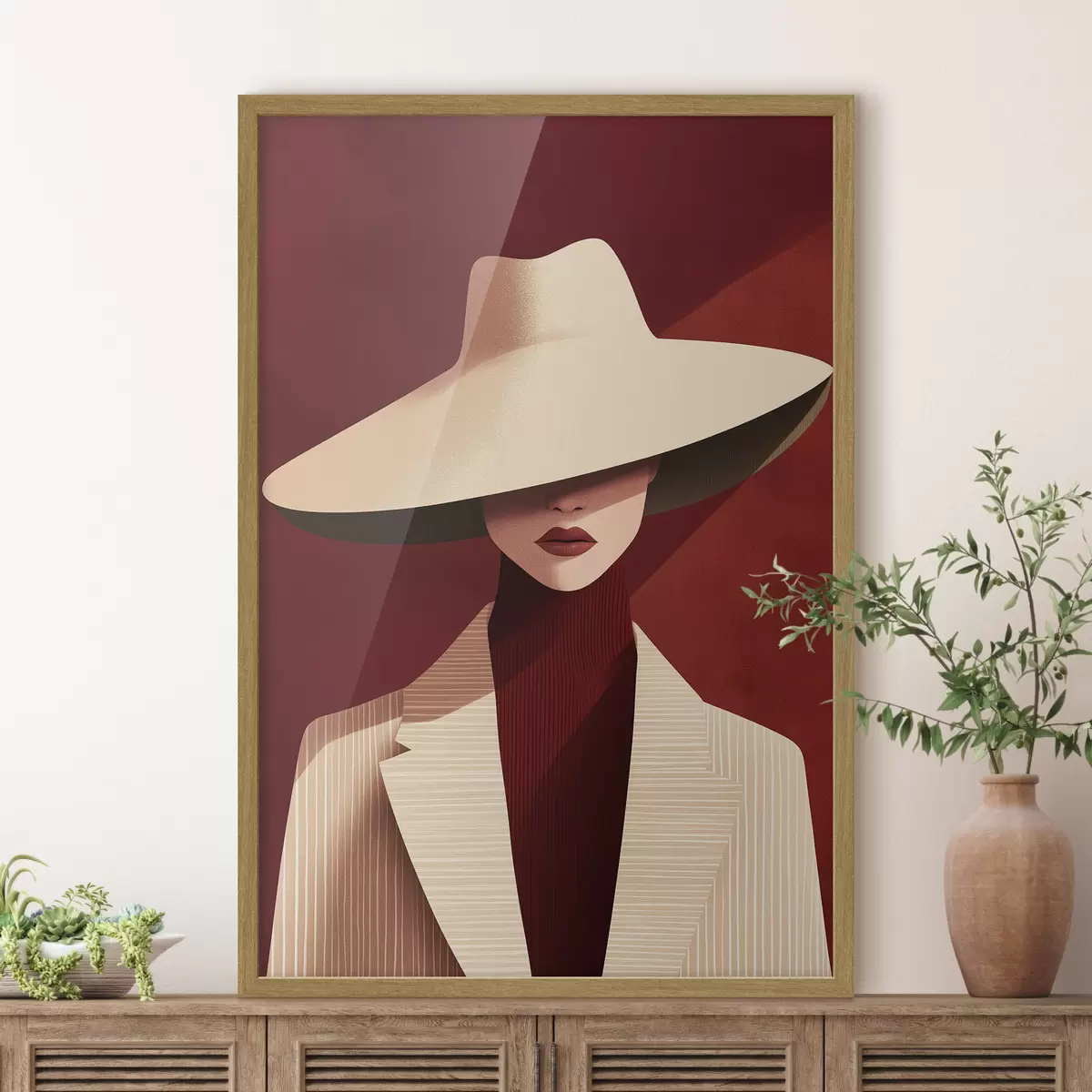 Poster Femme et élan f50238