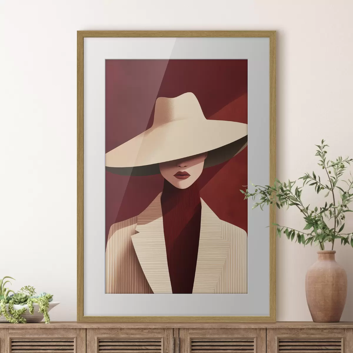 Poster Femme et élan f50238