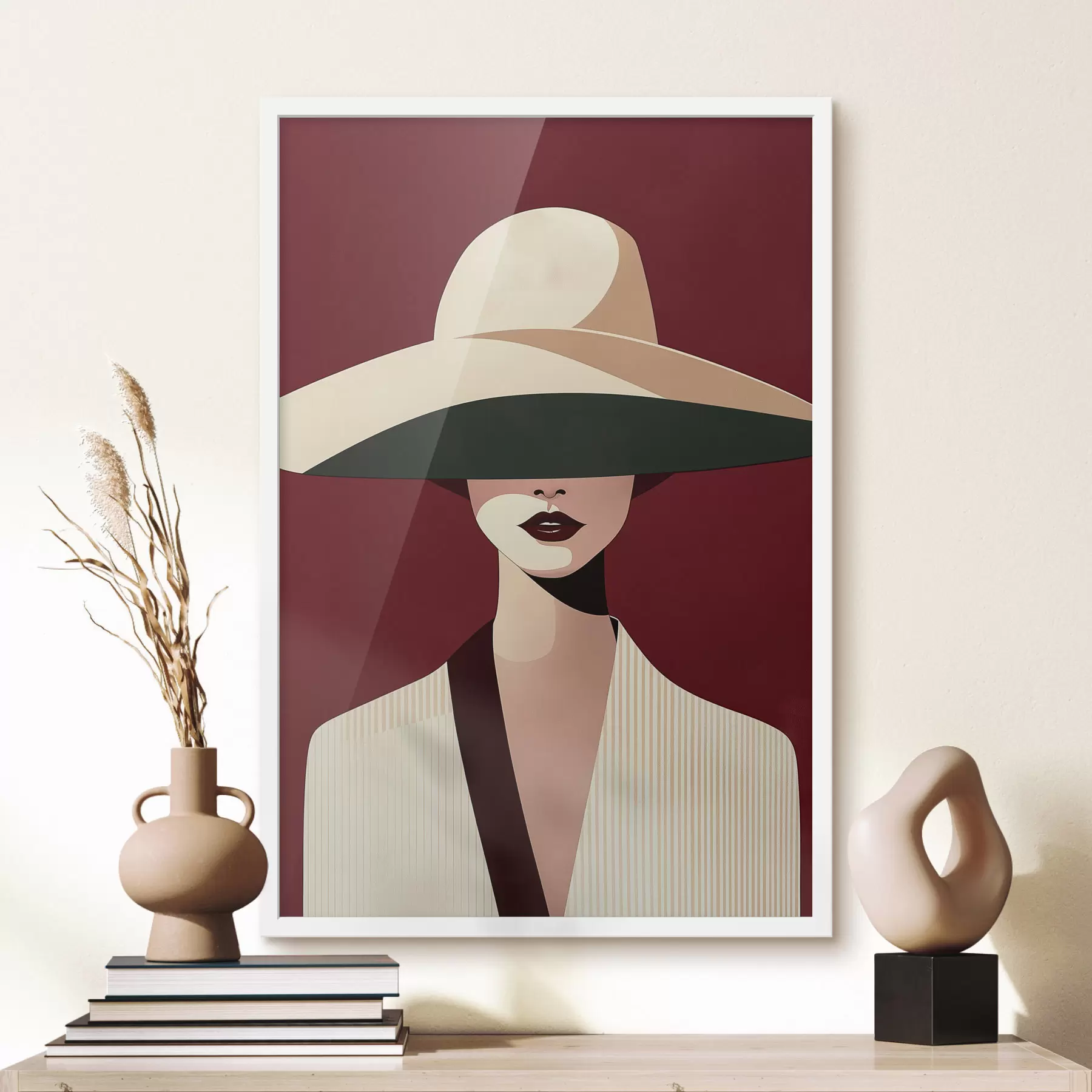 Papier peint Fille au chapeau f50239