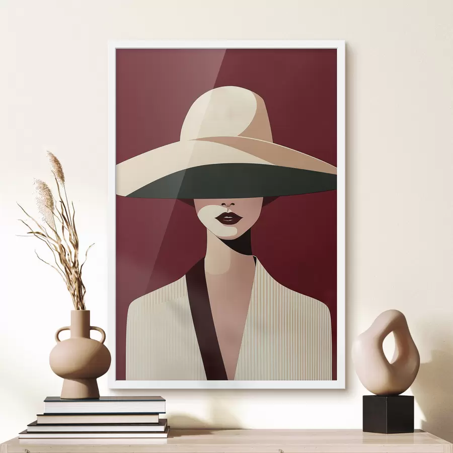 Papier peint Fille au chapeau f50239