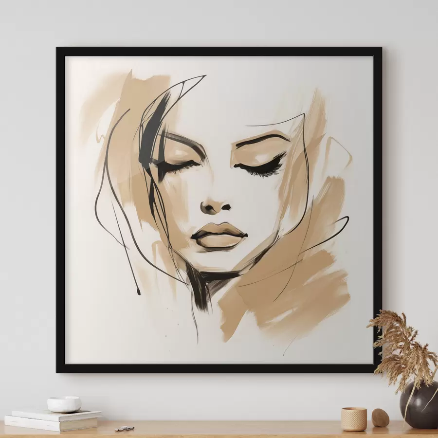 Papier peint Portrait abstrait d'une jeune fille f50242