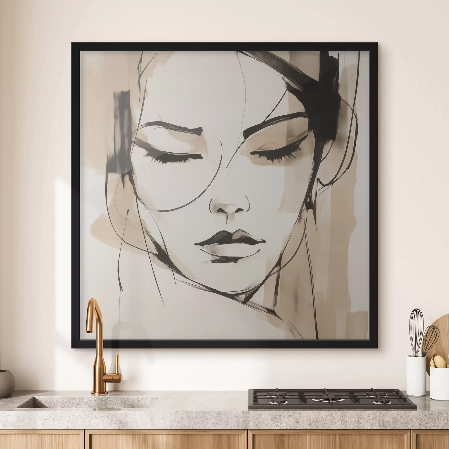 Papier peint Portrait abstrait d'une jeune fille f50244