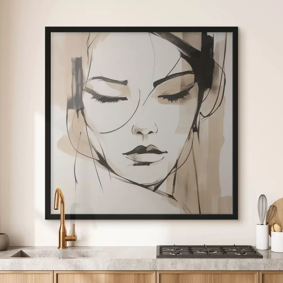 Papier peint Portrait abstrait d'une jeune fille f50244