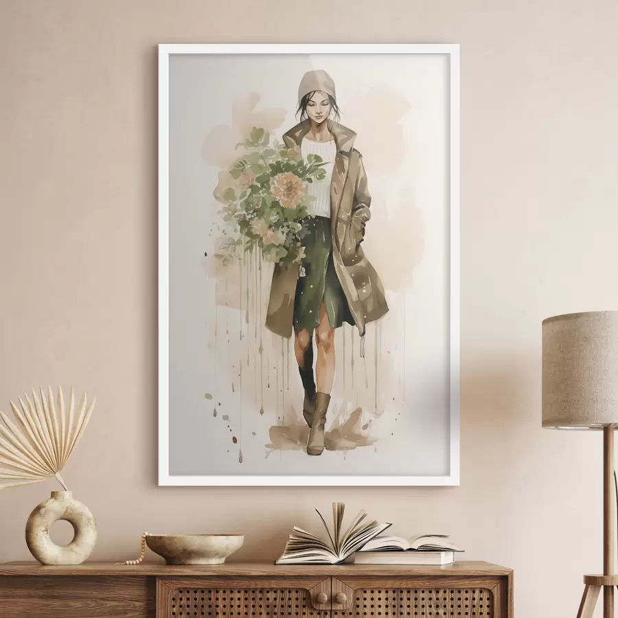 Papier peint Femme aux fleurs f50247