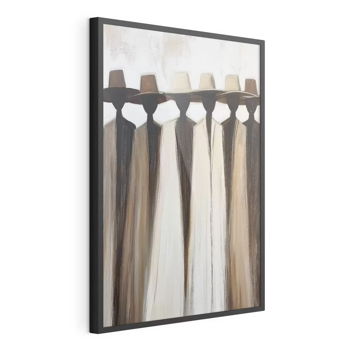 Poster Figures abstraites coiffées de chapeaux f50248