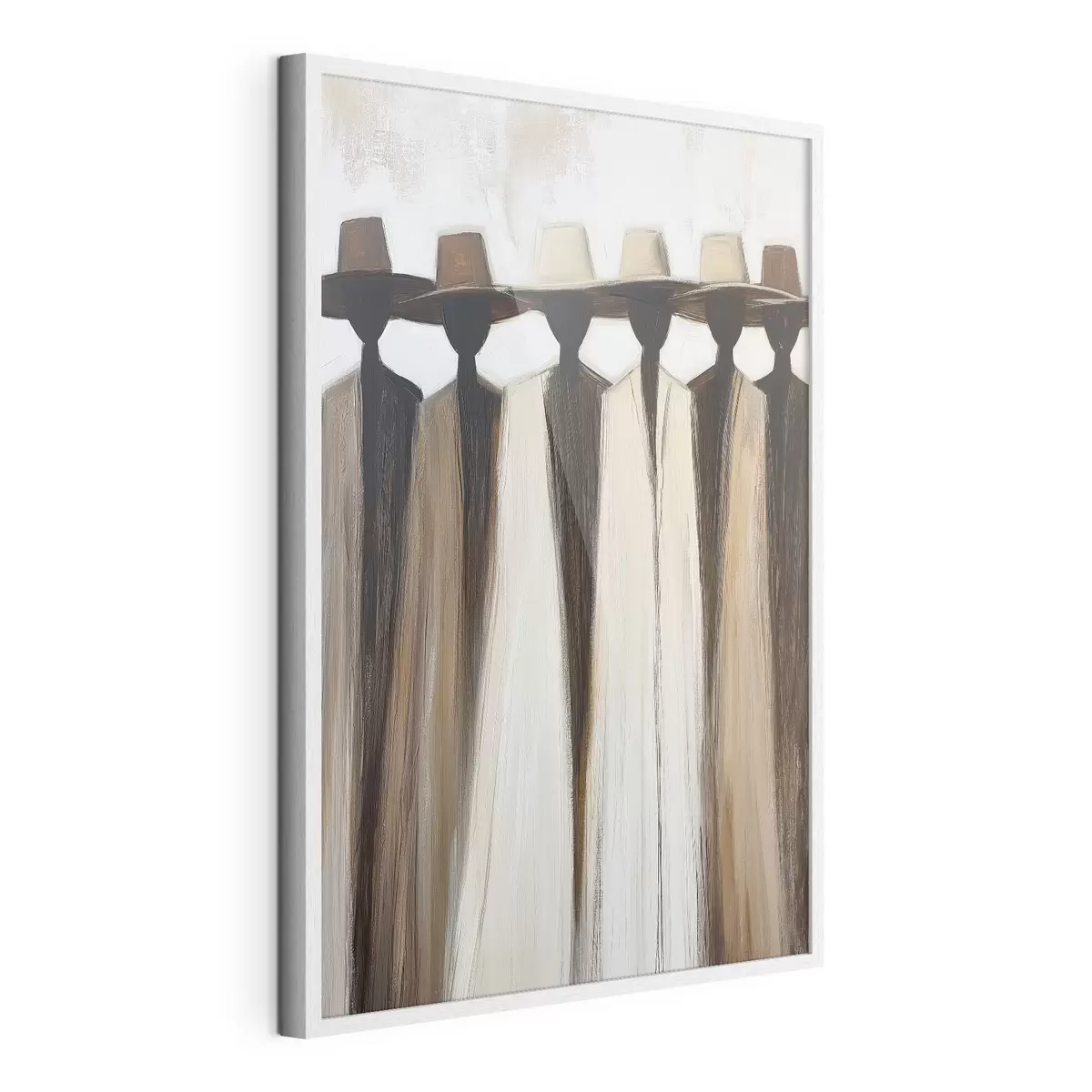 Poster Figures abstraites coiffées de chapeaux f50248